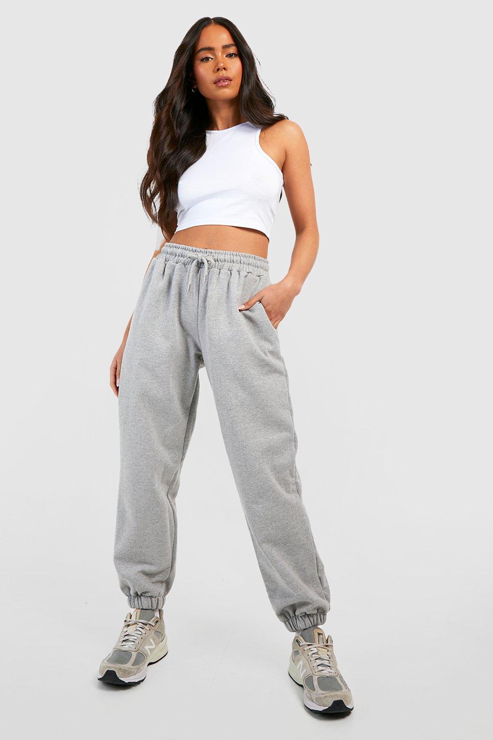 Womens Petite Mix And Match Basic Oversized Jogger - Grey - L, Grey